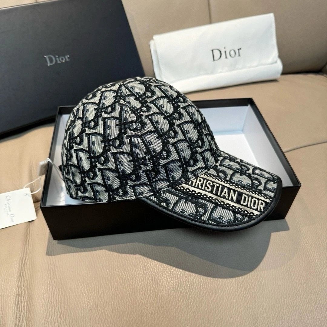 Dior Oblique Iconic Baseball Cap Black and White