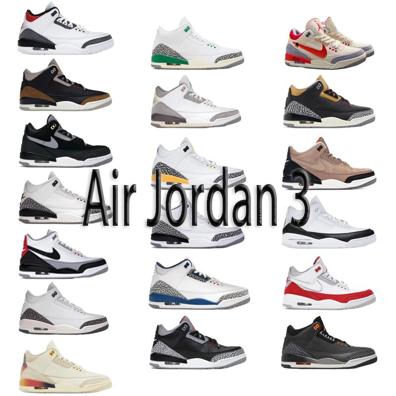 Jordan Air Jordan 3 Retro Basketball Sneakers Multicolor