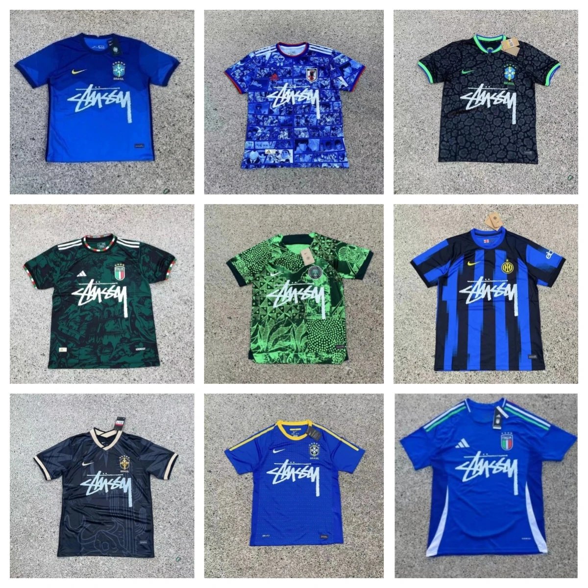 Stussy Graphic Soccer Jersey Streetwear T-Shirt Multicolor