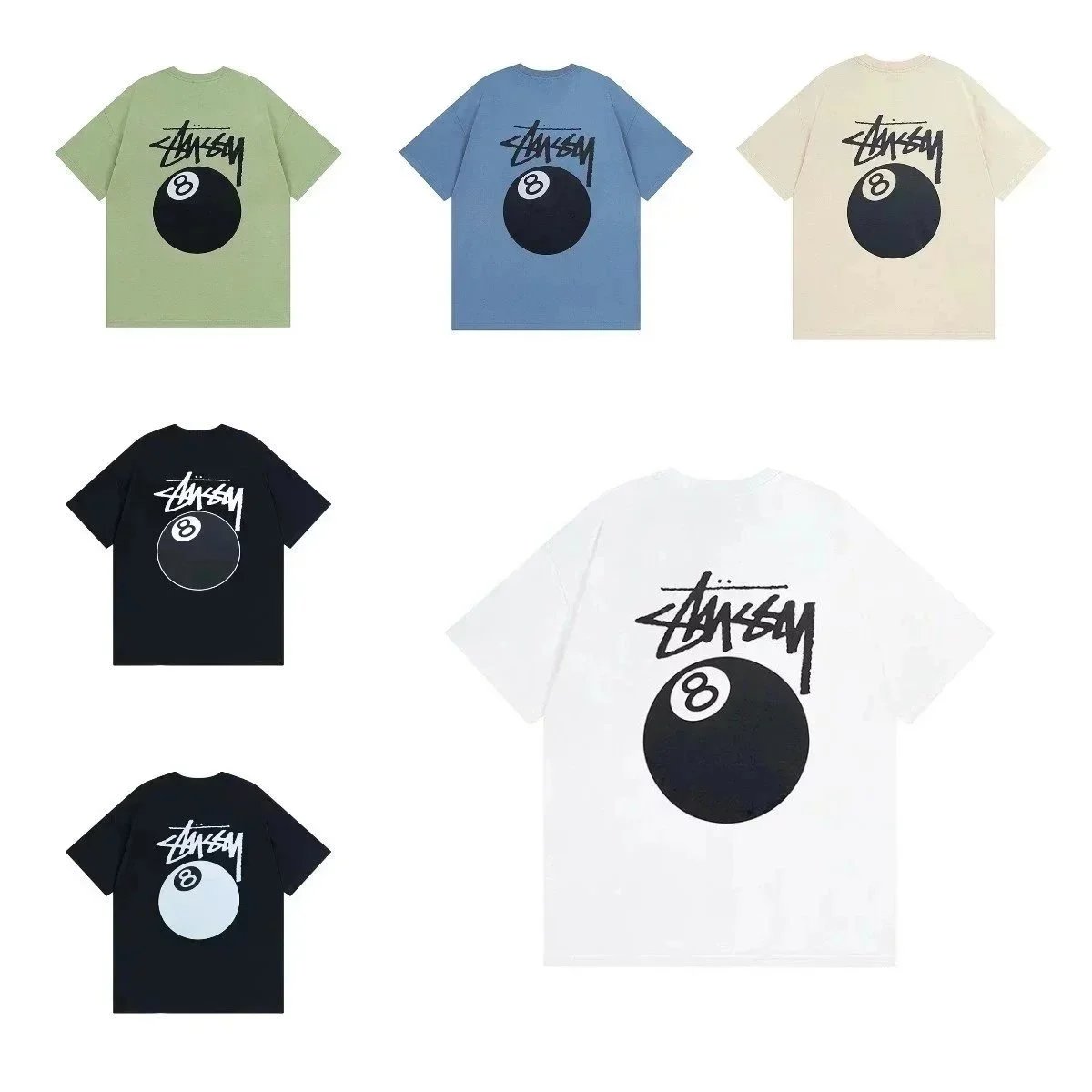 Stussy 8 Ball Graphic Streetwear T-Shirt Multicolor