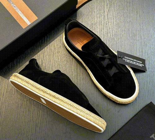 Ermenegildo Zegna Zegna Triple Stitch Casual Espadrille Sneakers Black