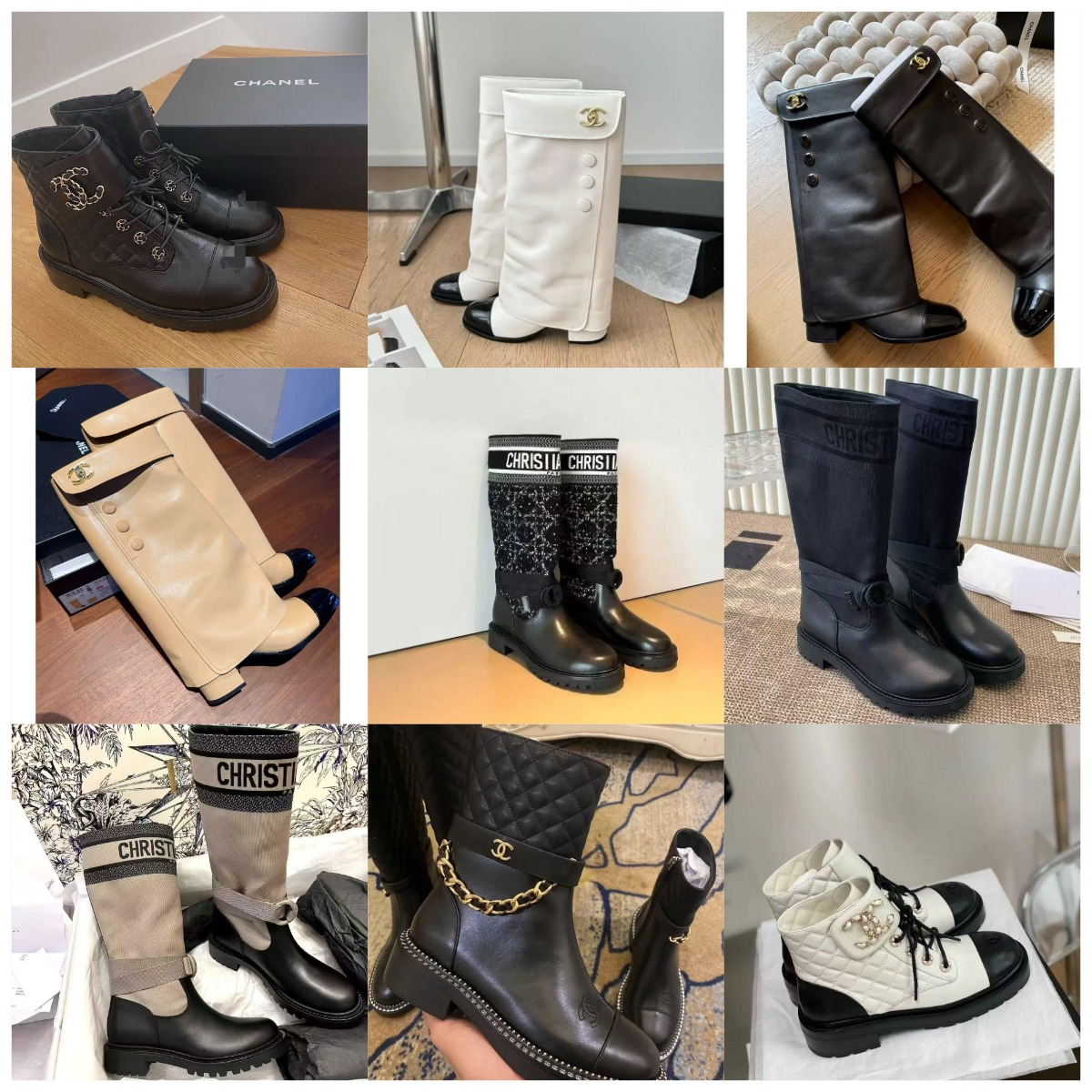 Chanel Quilted Leather Luxury Boots Black
