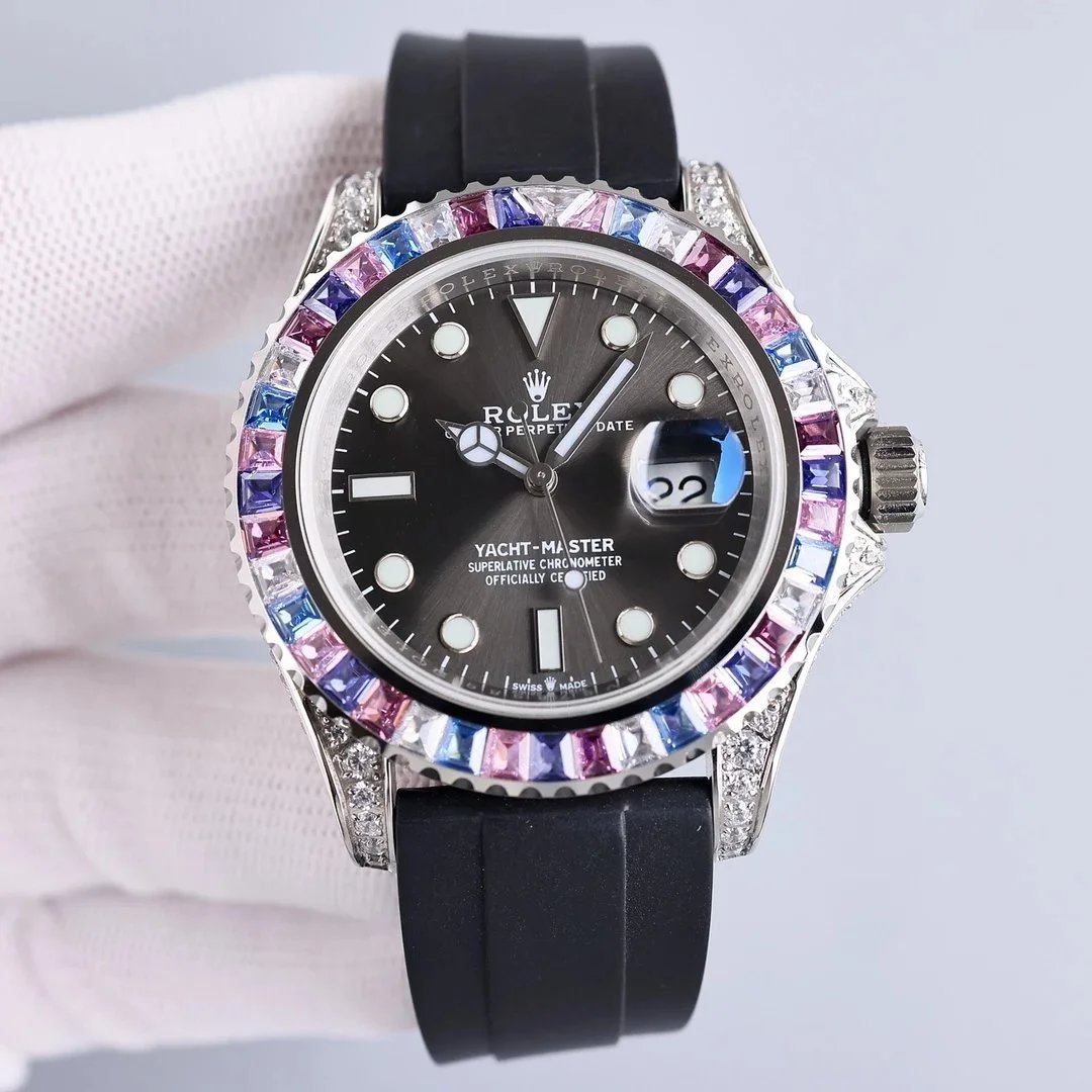 Rolex Yacht-Master 116695SATS Gem-Set Luxury Watch Black