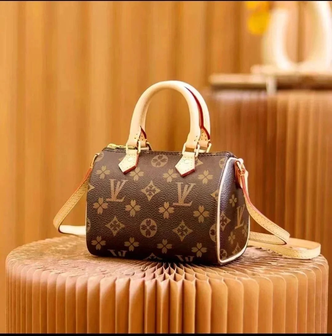 Louis Vuitton LV Nano Speedy Iconic Monogram Canvas Crossbody Bag Brown