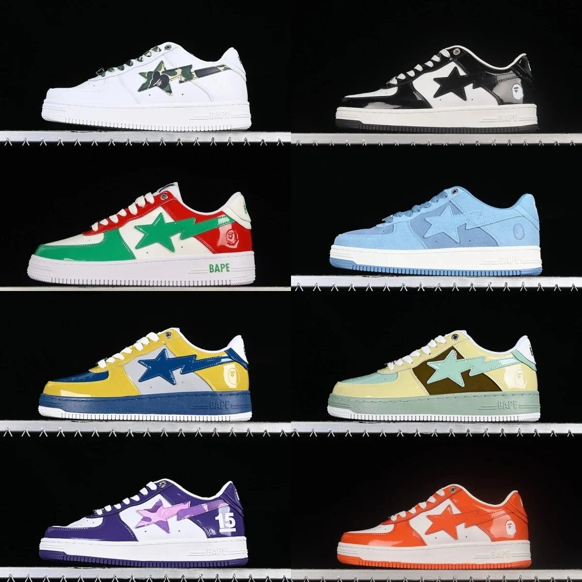 A Bathing Ape BAPE Bapesta Low Top Sneakers Multicolor