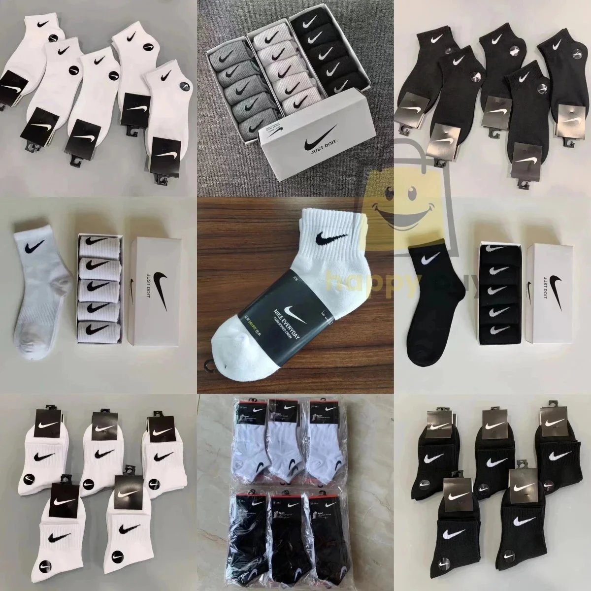 Nike Everyday Cushioned Crew Athletic Socks White and Black