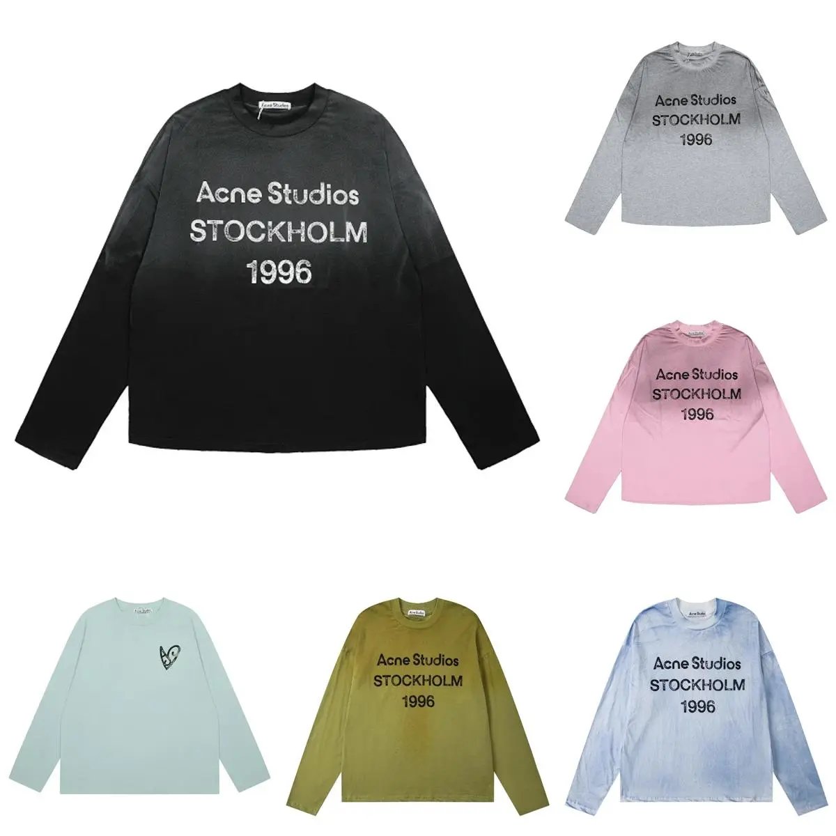 Acne Studios Stockholm 1996 Graphic Long Sleeve Shirt Multicolor
