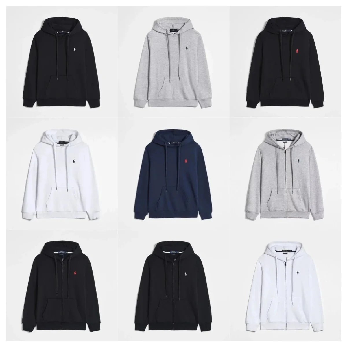 Ralph Lauren Pony Embroidery Classic Hoodie and Zip-Up Hoodie Multicolor