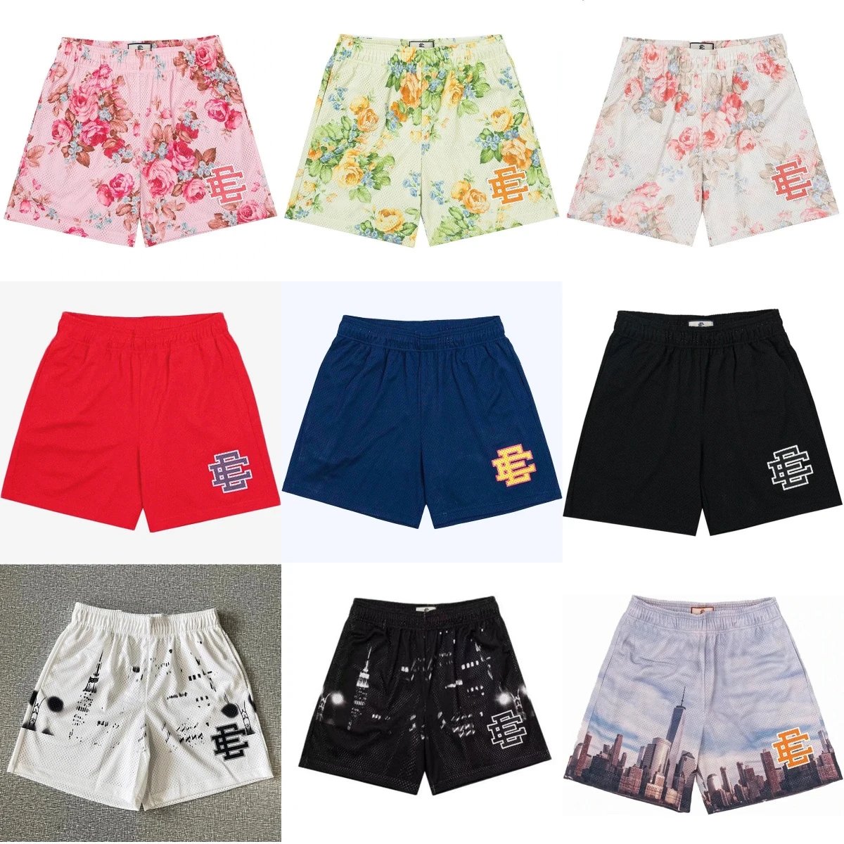 Eric Emanuel EE Mesh Shorts Floral and Graphic Streetwear Shorts Multicolor