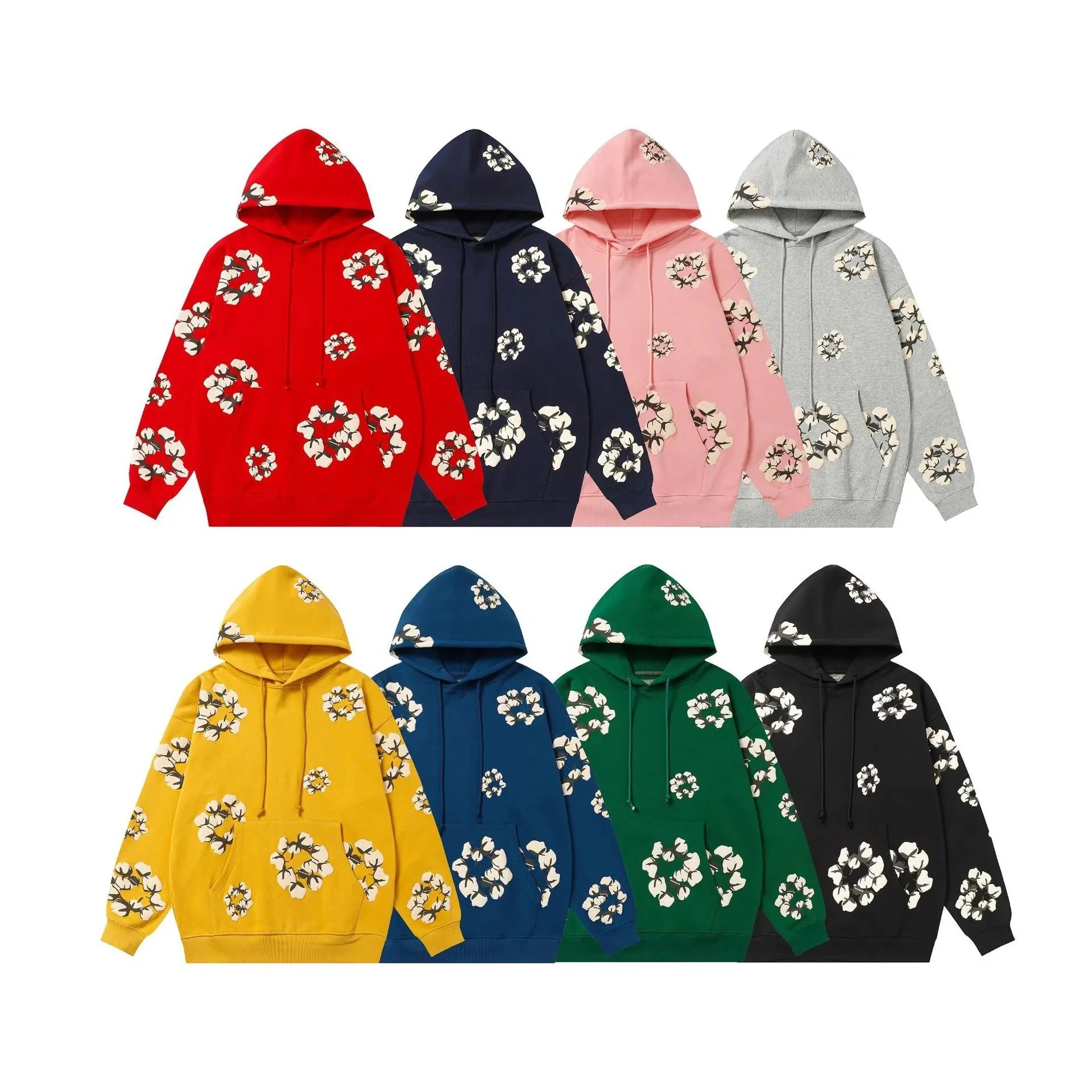 Design Floral Print Oversized Hoodie Multicolor