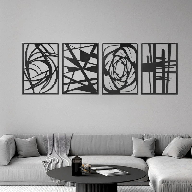 Abstract Metal Wall Art Minimalist Wall Decor 3D Texture Wall Sculpture For Living Room Bedroom Bathroom Study Room