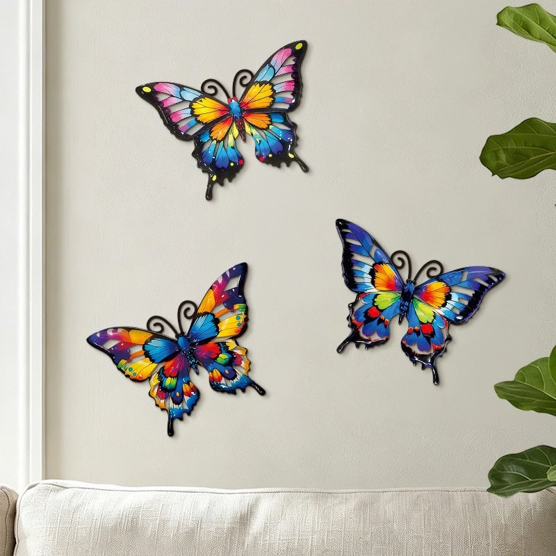 Watercolor Hollow Butterfly Wooden Sign Colorful Bright Animal Wall Hangings Home Wall Decor Hangings