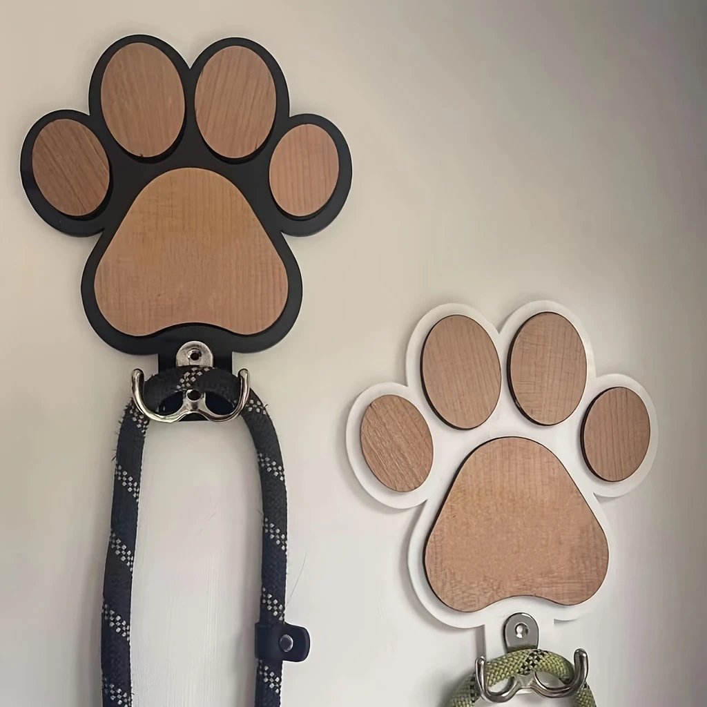 Hot Selling Wooden Paw Print Wall Hooks Handmade Towel And Clothing Hangers Suitable For Wooden Bath | Home Decor
