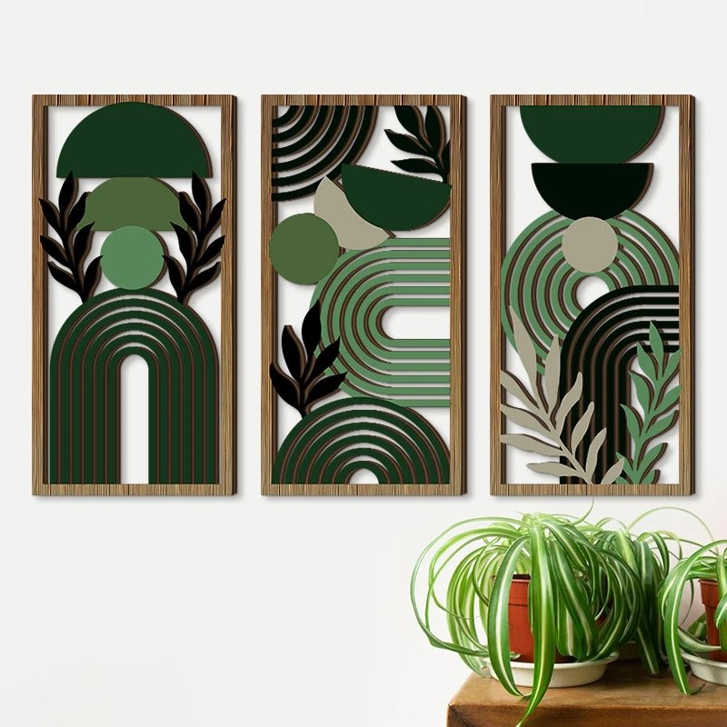 Hollow Wooden Listing Wall Decor Pendant Wall Hanging Cottage-style Style Bedroom Living Room Wall Decor
