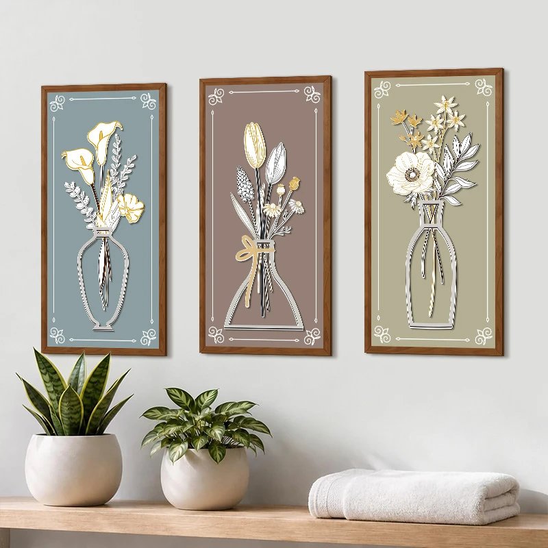 's Plant 3D Flower Hollow Wooden Wall Hanging Bohemian Bedroom Wall Decor Wood Art Wall Decor