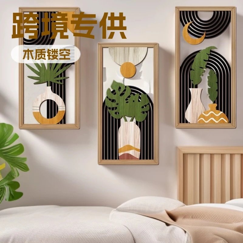 Hollow Wooden Listing Wall Decor Pendant Wall Hanging Cottage-style Style Bedroom Living Room Wall Decor