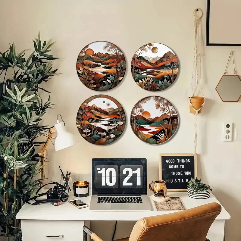 Bohemian Wooden Wall Hanging Wall Decor Modern Art Wave Style Living Room Bedroom Art Hanging Painting Installation