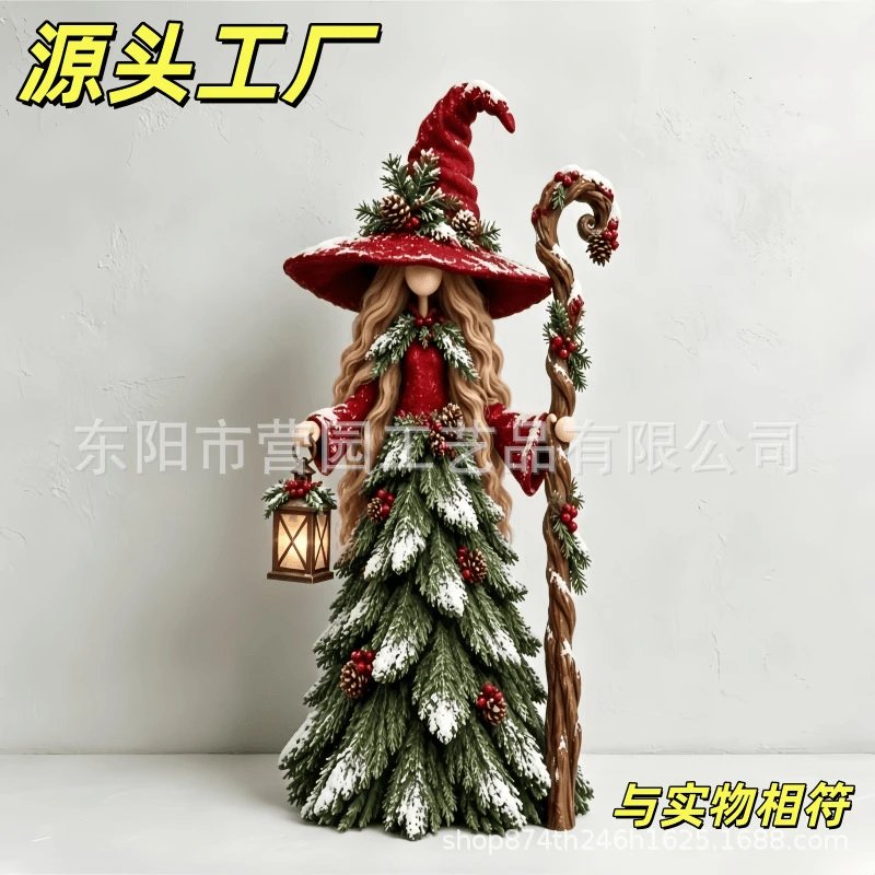 Whimsical Christmas Witch Funny Christmas Witch Resin Decorative Craft Ornament | Christmas Decor