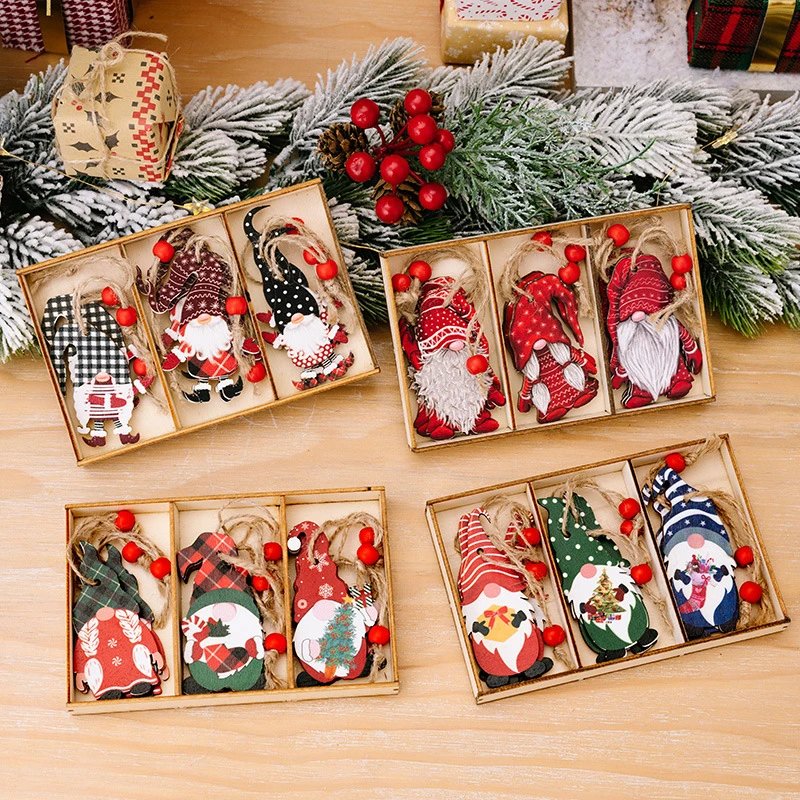 Christmas Supplies American Home Decor Props Painted Cute Forest Man Pendant Christmas Gift Wooden | Christmas Decor