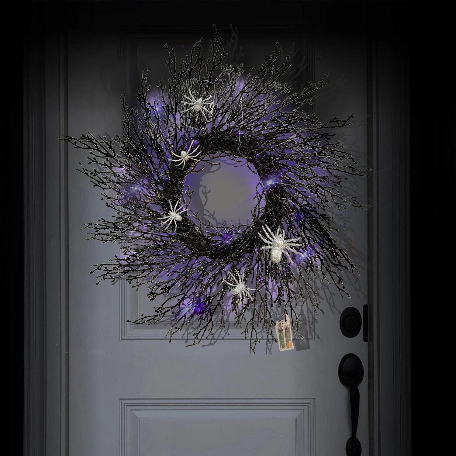 Kaijin Halloween Dead Branch Spider Wreath Decor Front Door Hanging Home Decor | Halloween Decor