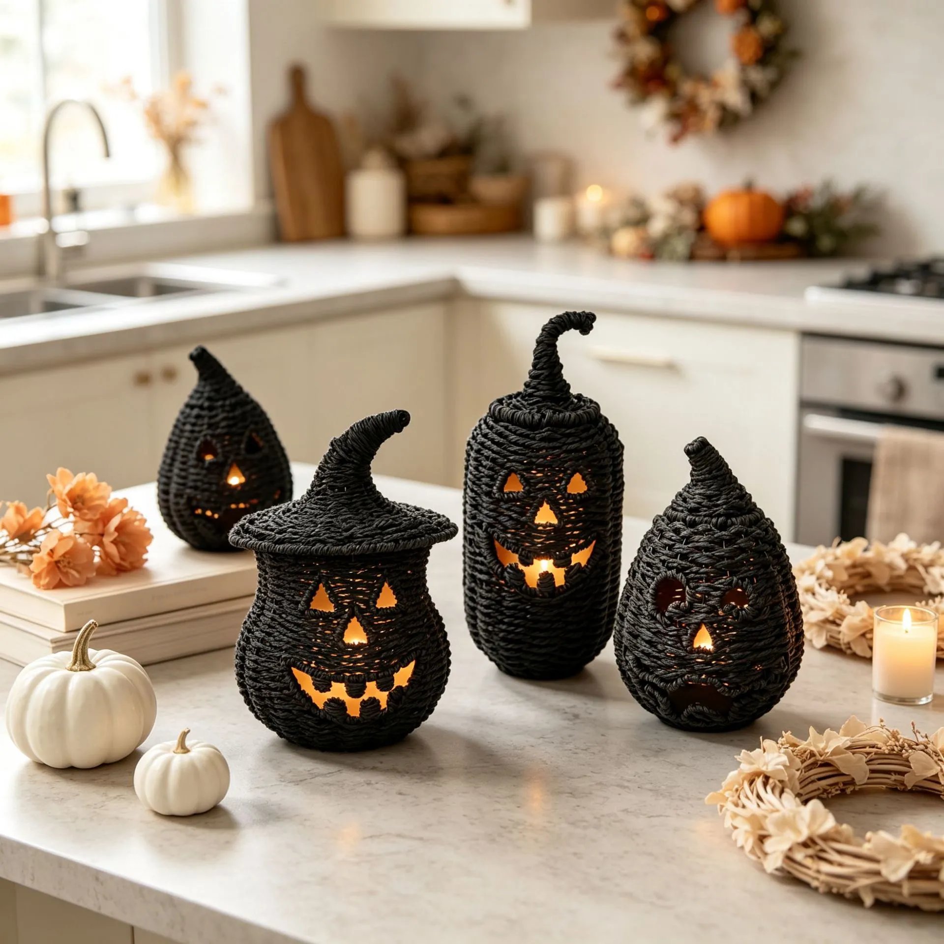 In Stock Thanksgiving Halloween Pumpkin Gothic Style Tabletop Decor Autumn Harvest Festival Atmosphere | Halloween Decor